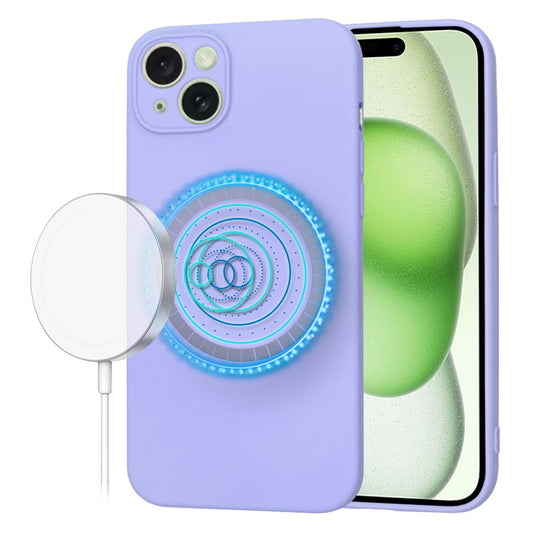 MagSafe ovitek za Apple iPhone 15 Plus, Techsuit, SoftFlex, svetlo vijoličen