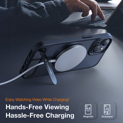 Ovitek MagSafe za Apple iPhone 15 Plus, Torras, Pstand, Črna