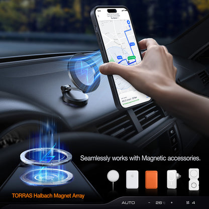 Ovitek MagSafe za Apple iPhone 15 Plus, Torras, Pstand, Črna