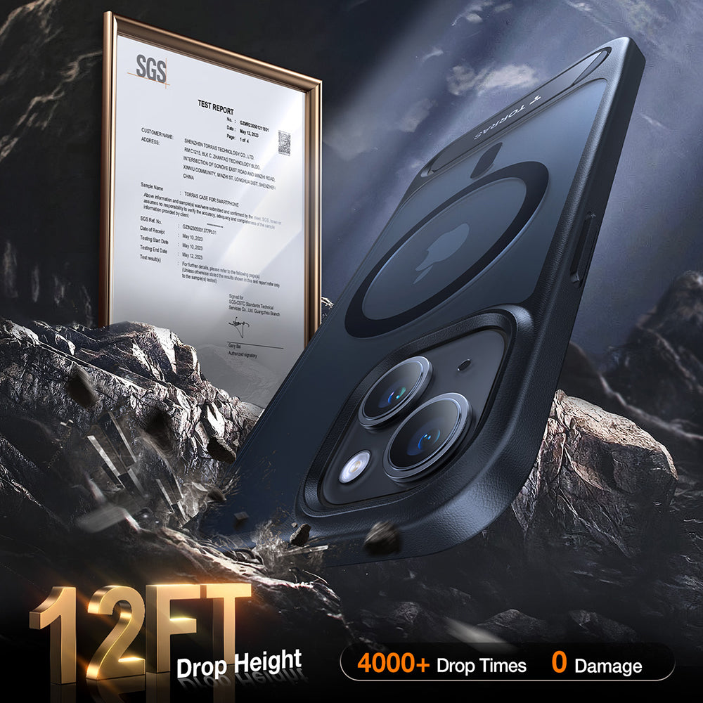 Ovitek MagSafe za Apple iPhone 15 Plus, Torras, Pstand, Črna