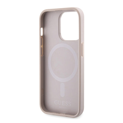 Ovitek MagSafe za Apple iPhone 15 Pro Max, Guess, 4G Printed Stripes, Roza