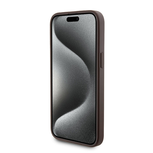 Ovitek MagSafe za Apple iPhone 15 Pro Max, Guess, Powerbank 4G Metal Logo, Rjava