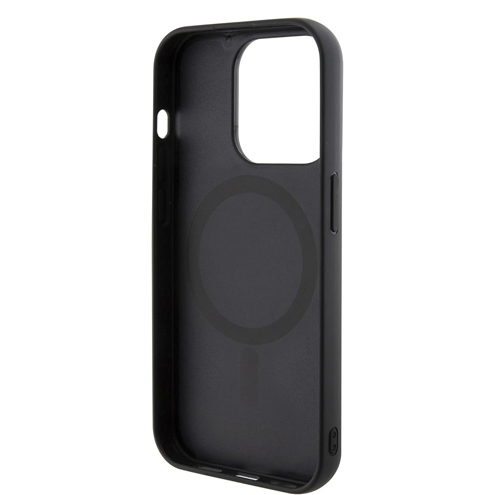 MagSafe Case for Apple iPhone 15 Pro Max, Guess, PU G Cube, Black GUHMP15XHGCFSEK