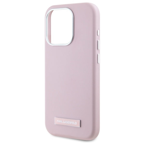 MagSafe Case for Apple iPhone 15 Pro Max, Karl Lagerfeld, FW Metal Plate, Pink