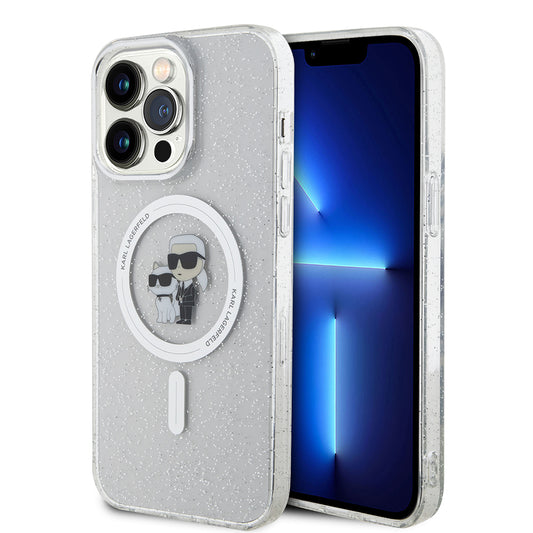 Ovitek MagSafe za Apple iPhone 15 Pro Max, Karl Lagerfeld, Glitter, Prozoren