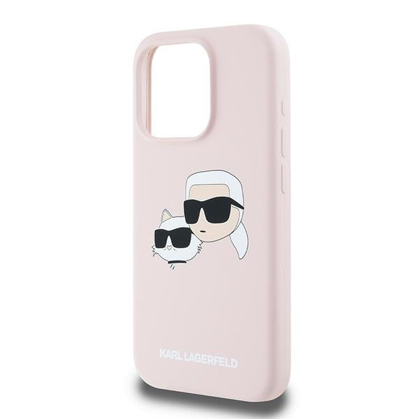 MagSafe Case for Apple iPhone 15 Pro Max, Karl Lagerfeld, Karl & Choupette Silicone, Pink