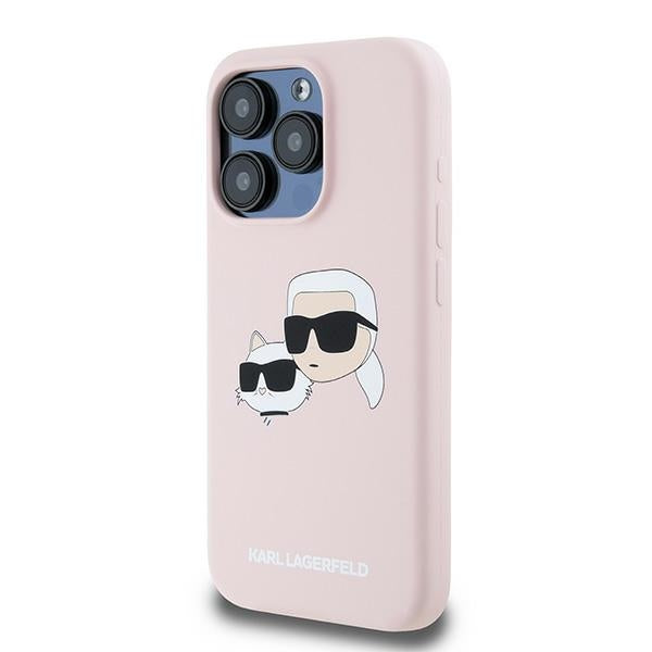 MagSafe Case for Apple iPhone 15 Pro Max, Karl Lagerfeld, Karl & Choupette Silicone, Pink