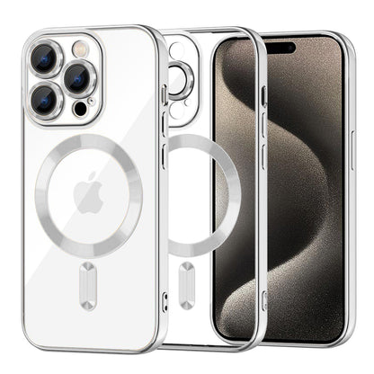 Ovitek MagSafe za Apple iPhone 15 Pro Max, Techsuit, Luxury Crystal, Srebrn