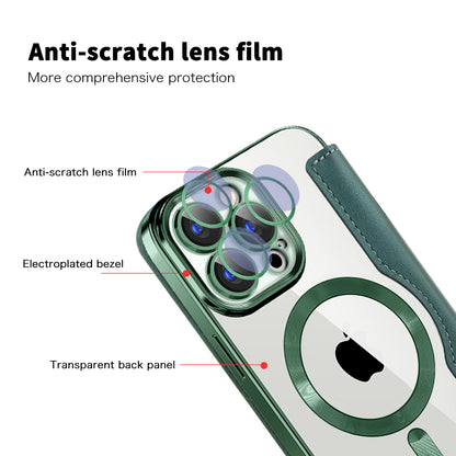 Ovitek MagSafe za Apple iPhone 15 Pro Max, Techsuit, SmartMag Book, Zelen