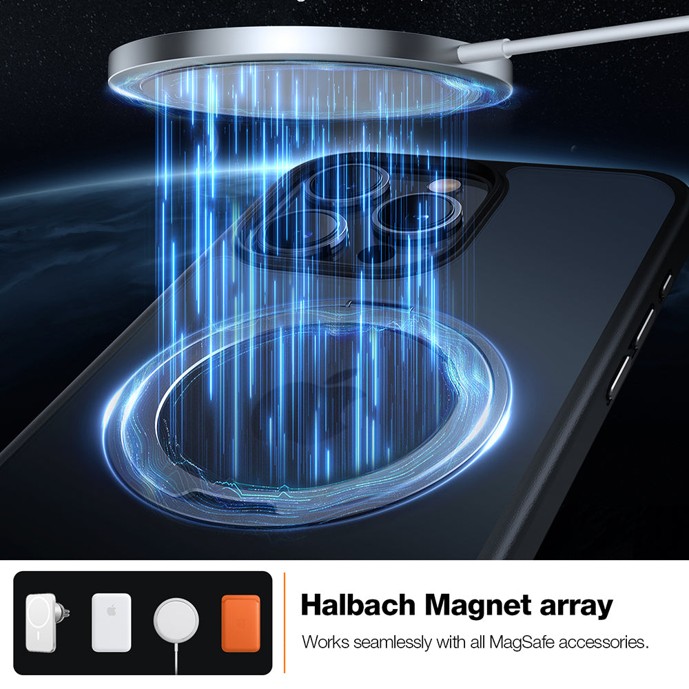 Ovitek MagSafe za Apple iPhone 15 Pro Max, Torras, Ostand Pro, Črn