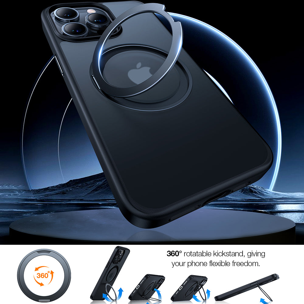 Ovitek MagSafe za Apple iPhone 15 Pro Max, Torras, Ostand Pro, Črn