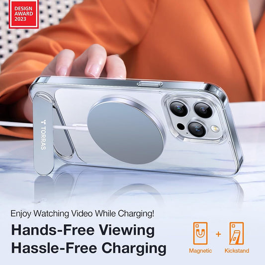 Ovitek MagSafe za Apple iPhone 15 Pro Max, Torras, Pstand, Prozoren