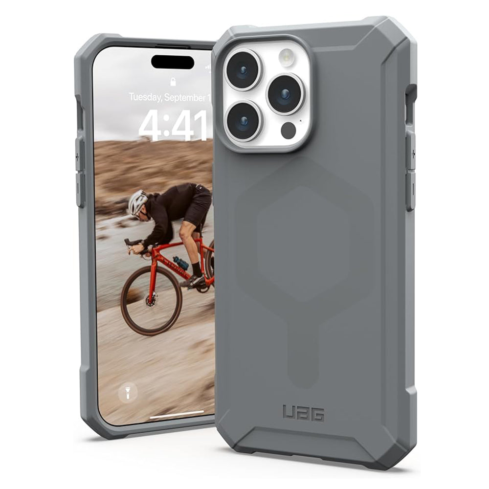 MagSafe ovitek za Apple iPhone 15 Pro Max, Urban Armor Gear, Essential Armor, srebrn