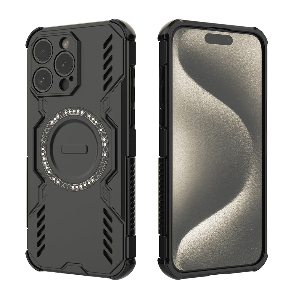 MagSafe ovitek za Apple iPhone 15 Pro, Techsuit, ArmorMag, Črn