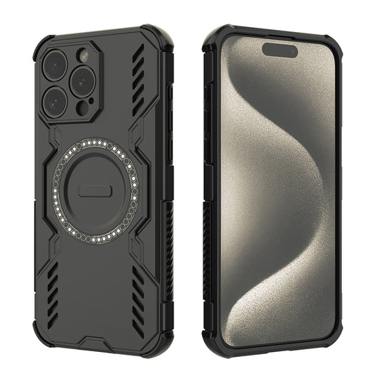 MagSafe ovitek za Apple iPhone 15 Pro, Techsuit, ArmorMag, Črn
