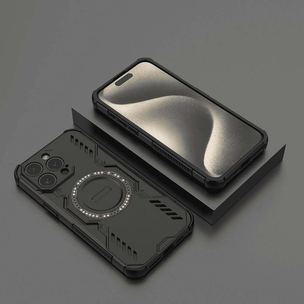 MagSafe ovitek za Apple iPhone 15 Pro, Techsuit, ArmorMag, Črn