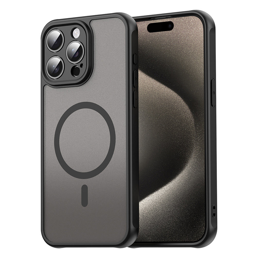 MagSafe Case for Apple iPhone 15 Pro, Techsuit, HaloFrost II, Black