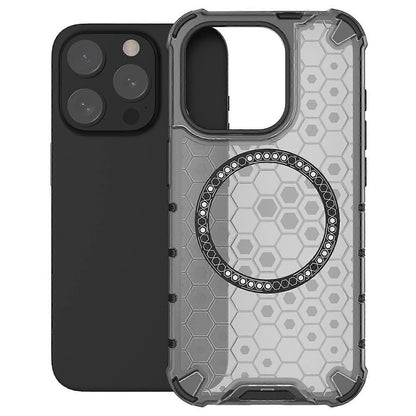 MagSafe ovitek za Apple iPhone 15 Pro, Techsuit, HoneyComb Shield, Črn