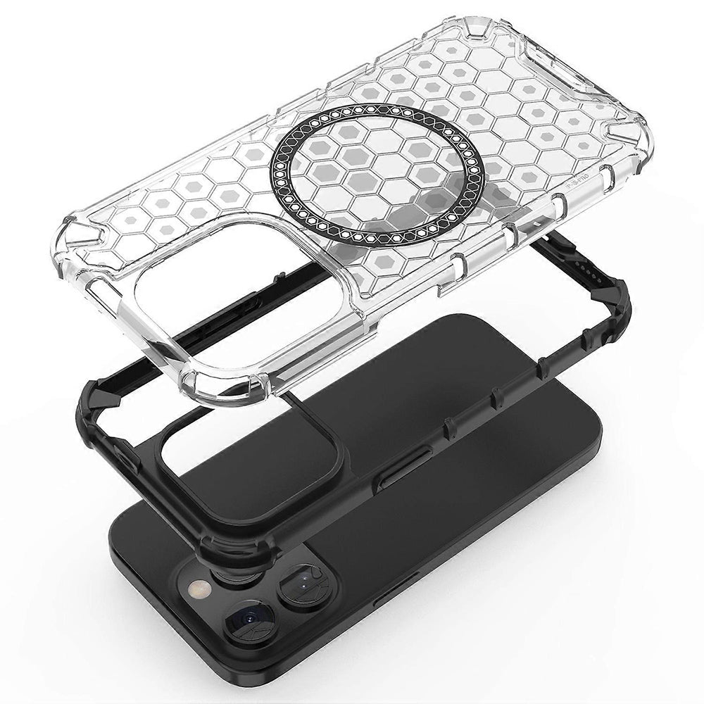 MagSafe ovitek za Apple iPhone 15 Pro, Techsuit, HoneyComb Shield, Črn
