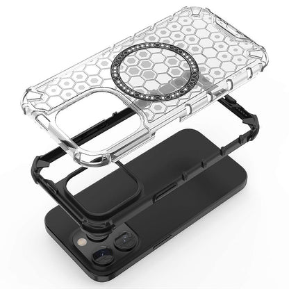 MagSafe ovitek za Apple iPhone 15 Pro, Techsuit, HoneyComb Shield, Črn