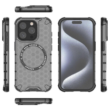 MagSafe ovitek za Apple iPhone 15 Pro, Techsuit, HoneyComb Shield, Črn