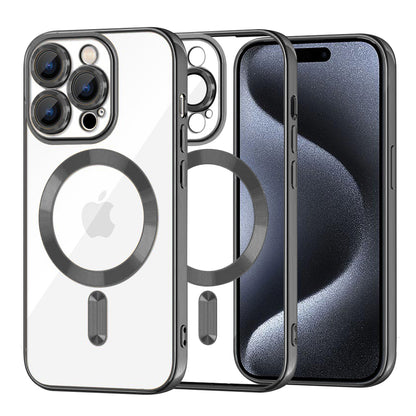 Ovitek MagSafe za Apple iPhone 15 Pro, Techsuit, Luxury Crystal, Črn