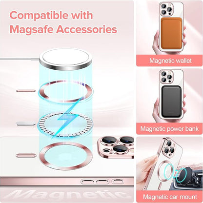 MagSafe ovitek za Apple iPhone 15 Pro, Techsuit, Luxury Crystal, Roza