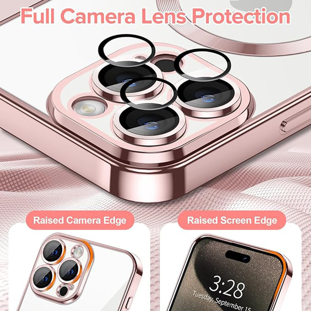 MagSafe ovitek za Apple iPhone 15 Pro, Techsuit, Luxury Crystal, Roza
