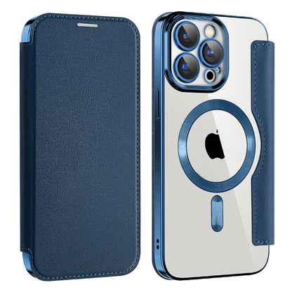 MagSafe ovitek za Apple iPhone 15 Pro, Techsuit, SmartMag Book, modra