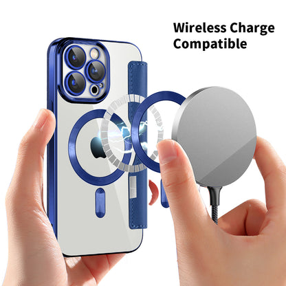 MagSafe ovitek za Apple iPhone 15 Pro, Techsuit, SmartMag Book, modra