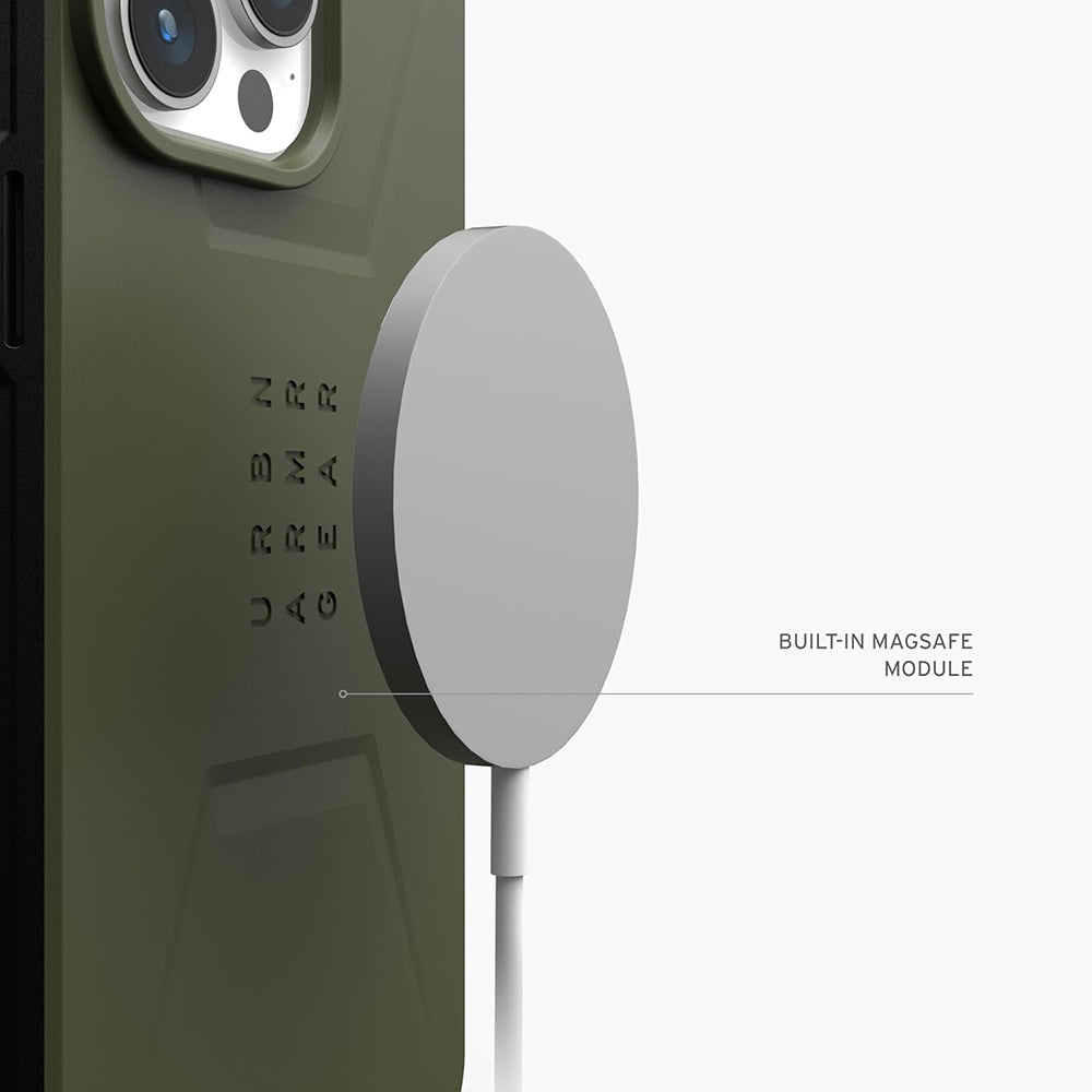 Ovitek MagSafe za Apple iPhone 15 Pro, Urban Armor Gear, Civilian, Zelen