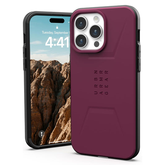 Ovitek MagSafe za Apple iPhone 15 Pro, Urban Armor Gear, Civilian, Vijolično rdeča