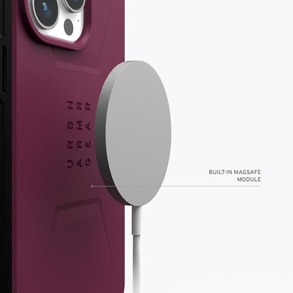 Ovitek MagSafe za Apple iPhone 15 Pro, Urban Armor Gear, Civilian, Vijolično rdeča