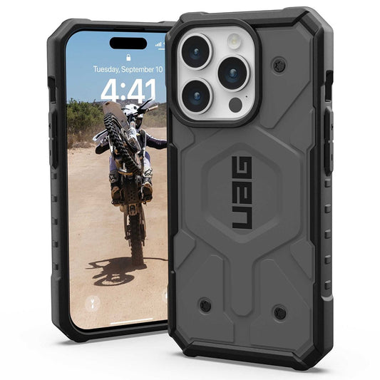 MagSafe ovitek za Apple iPhone 15 Pro, Urban Armor Gear, Pathfinder, srebrn