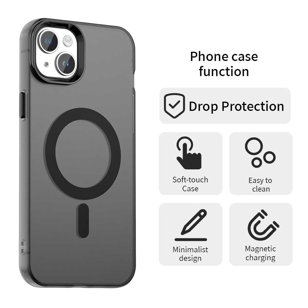 MagSafe ovitek za Apple iPhone 15, Techsuit, CandyCase, Črn