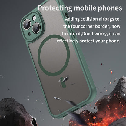 Ovitek MagSafe za Apple iPhone 15, Techsuit, HaloFrost II, Zelen