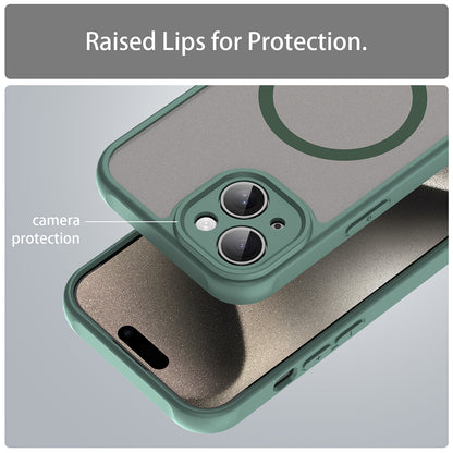 Ovitek MagSafe za Apple iPhone 15, Techsuit, HaloFrost II, Zelen
