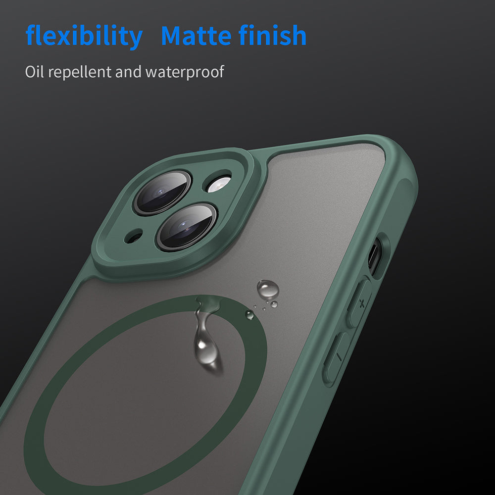 Ovitek MagSafe za Apple iPhone 15, Techsuit, HaloFrost II, Zelen