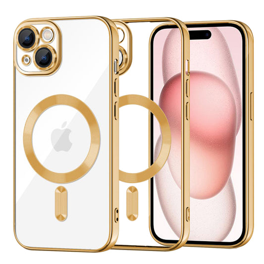 Ovitek MagSafe za Apple iPhone 15, Techsuit, Luxury Crystal, Zlata