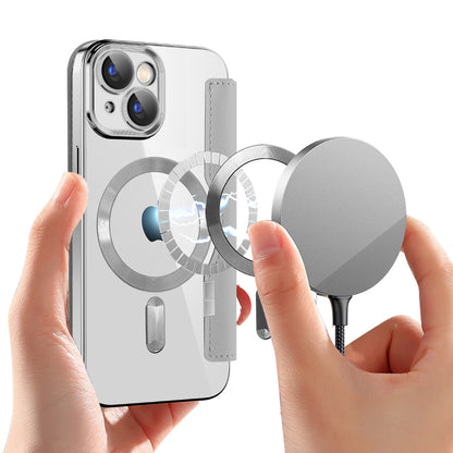 Ovitek MagSafe za Apple iPhone 15, Techsuit, SmartMag Book, Siva