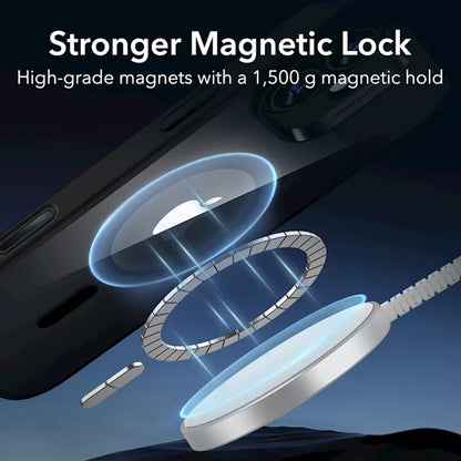 Ovitek MagSafe za Apple iPhone 16, ESR, Classic Hybrid Slide, Prozorno črn