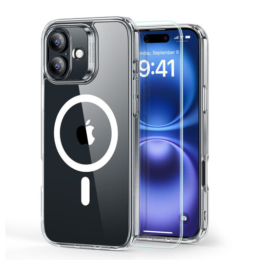 Ovitek MagSafe za Apple iPhone 16, ESR, Classic Hybrid s zaščitnikom zaslona, Prozoren