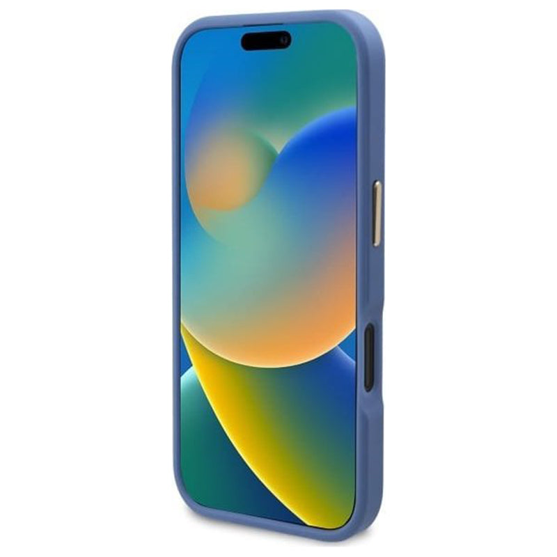 MagSafe ovitek za Apple iPhone 16, Guess, 4G Logo Plate, Modra