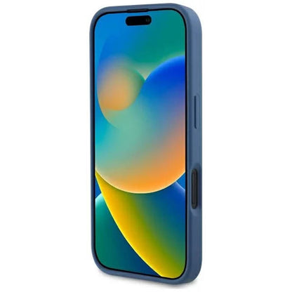 MagSafe ovitek za Apple iPhone 16, Guess, 4G Printed Stripes, Modra