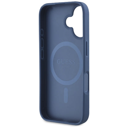 Ovitek MagSafe za Apple iPhone 16, Guess, Grained Flowers, Modra