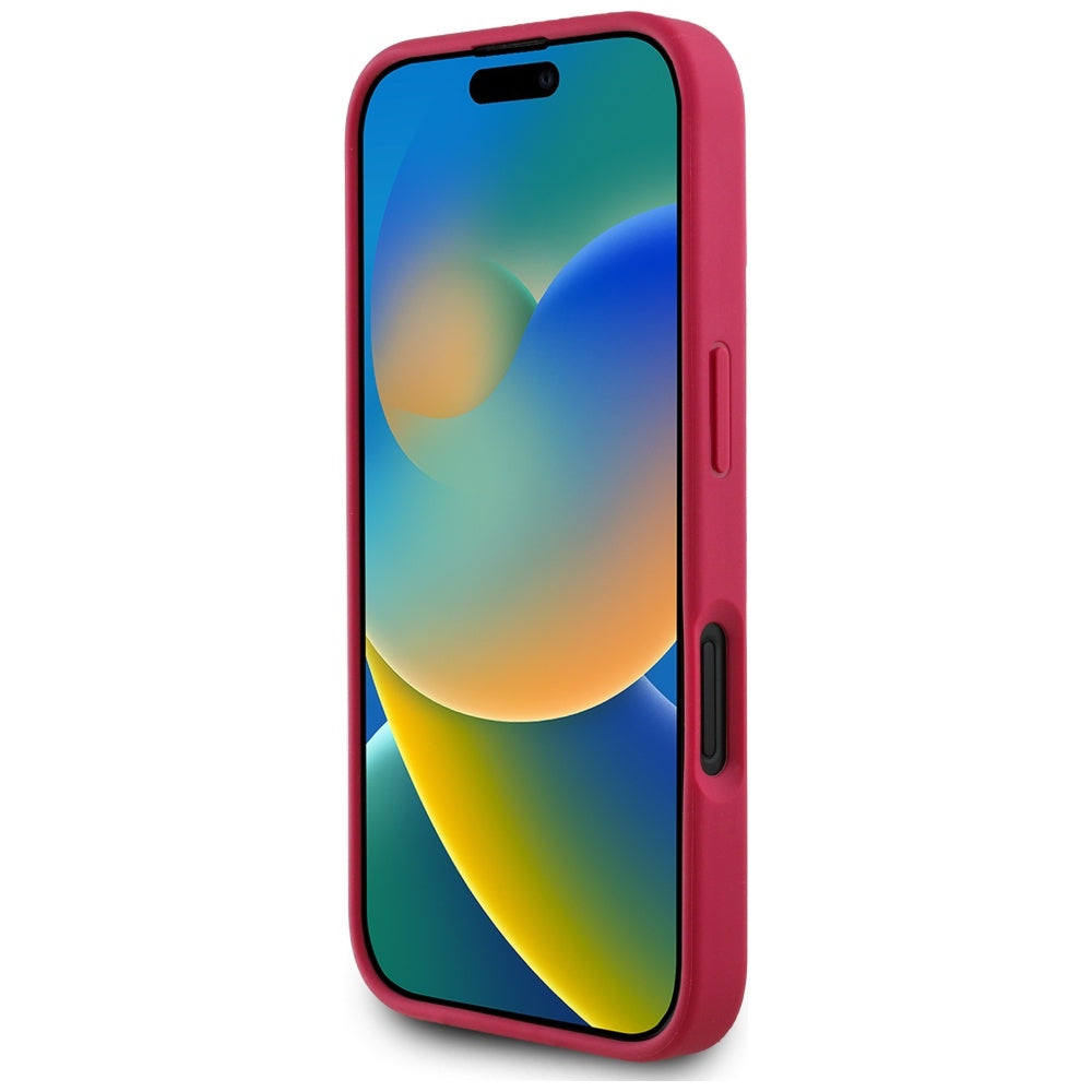 Ovitek MagSafe za Apple iPhone 16, Guess, Grained Flowers, Fuksija