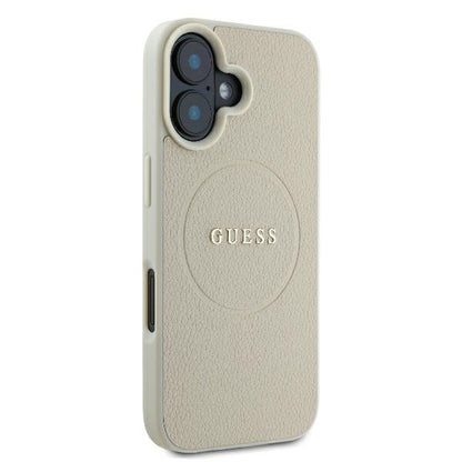 Ovitek MagSafe za Apple iPhone 16, Guess, Grained Gold Ring, Bež