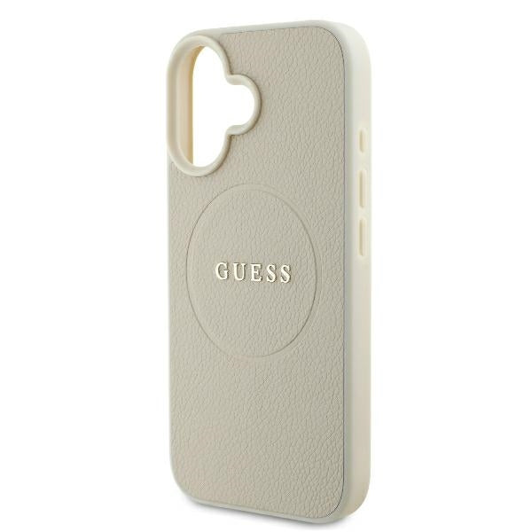 Ovitek MagSafe za Apple iPhone 16, Guess, Grained Gold Ring, Bež