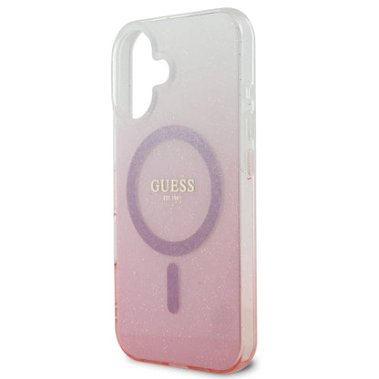 Ovitek MagSafe za Apple iPhone 16, Guess, IML Glitter Gradient, Rjava