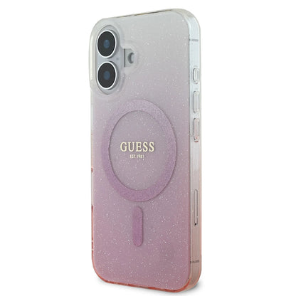 Ovitek MagSafe za Apple iPhone 16, Guess, IML Glitter Gradient, Roza